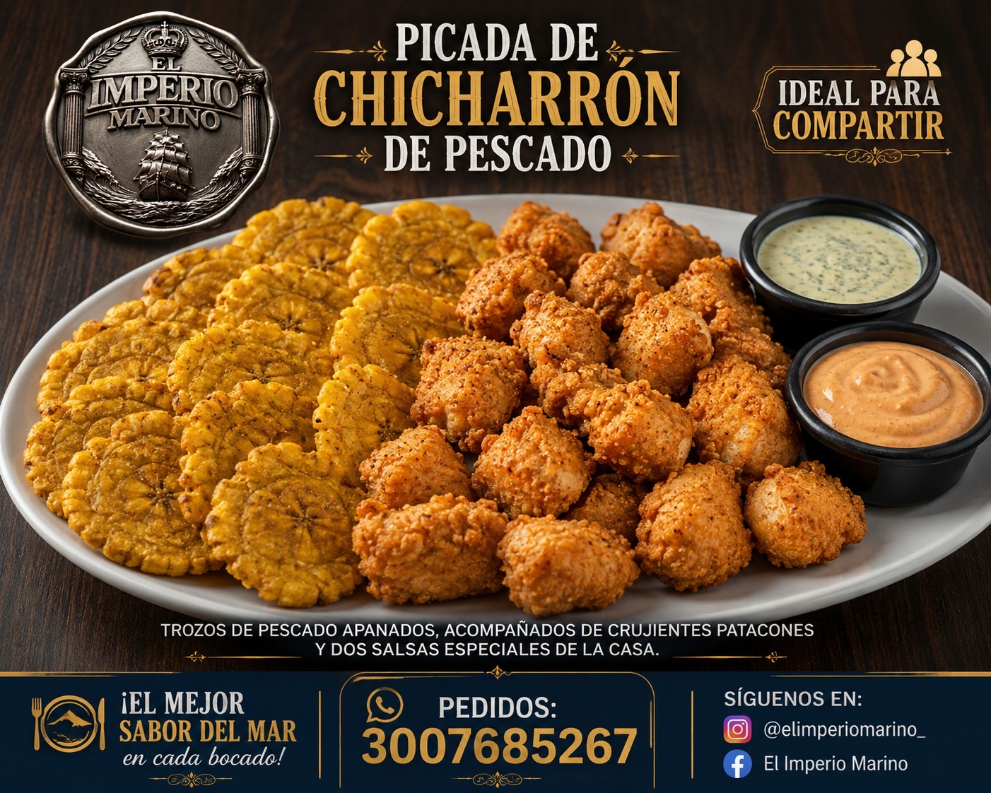 Picada en fritura de chicharrón de pescado