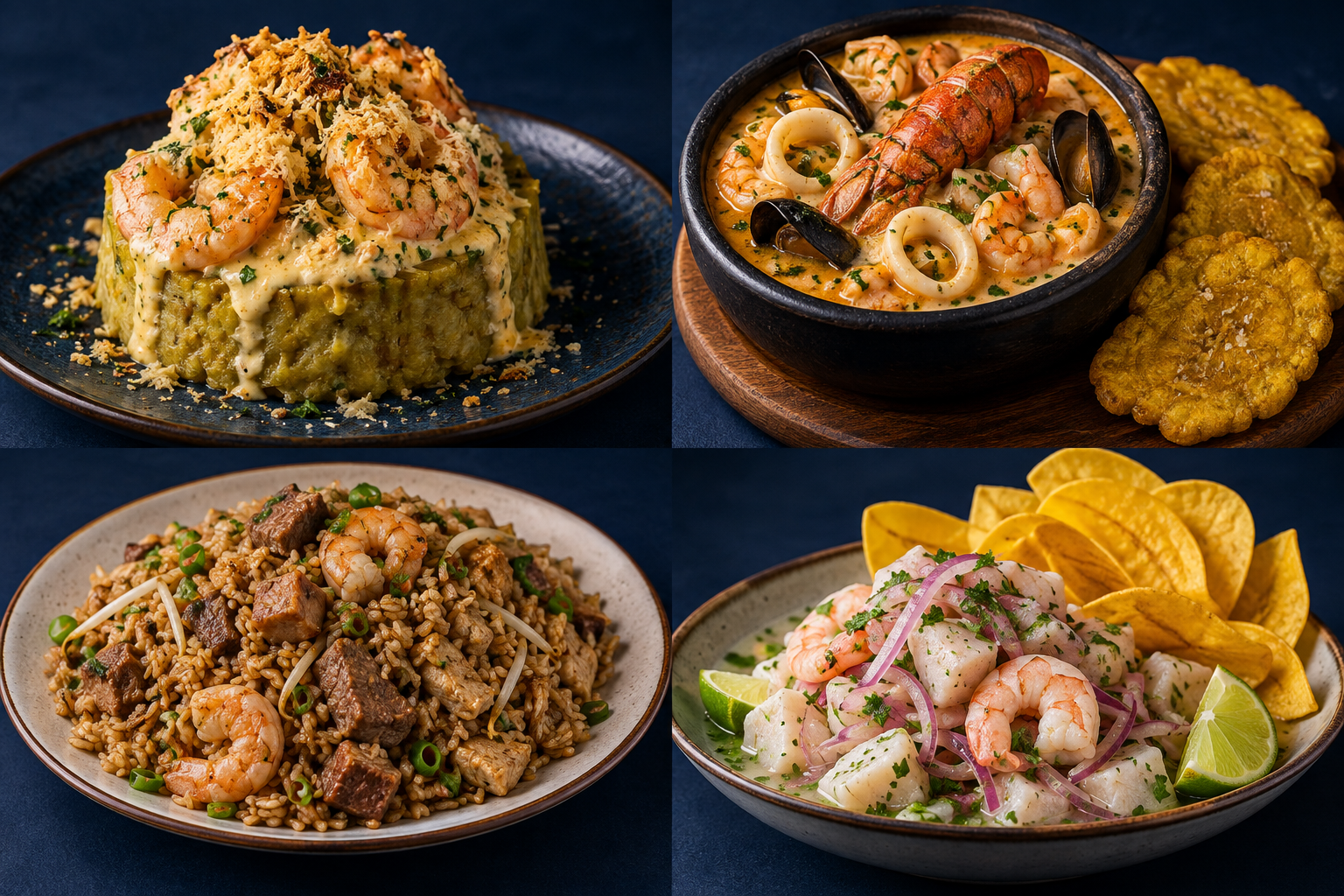 Ceviche de róbalo y camarón · pequeño